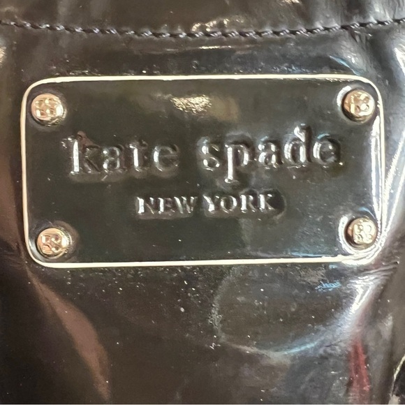 Rare ▶️ Kate Spade ◀️ black patent leather shoulder bag tote - Picture 11 of 16